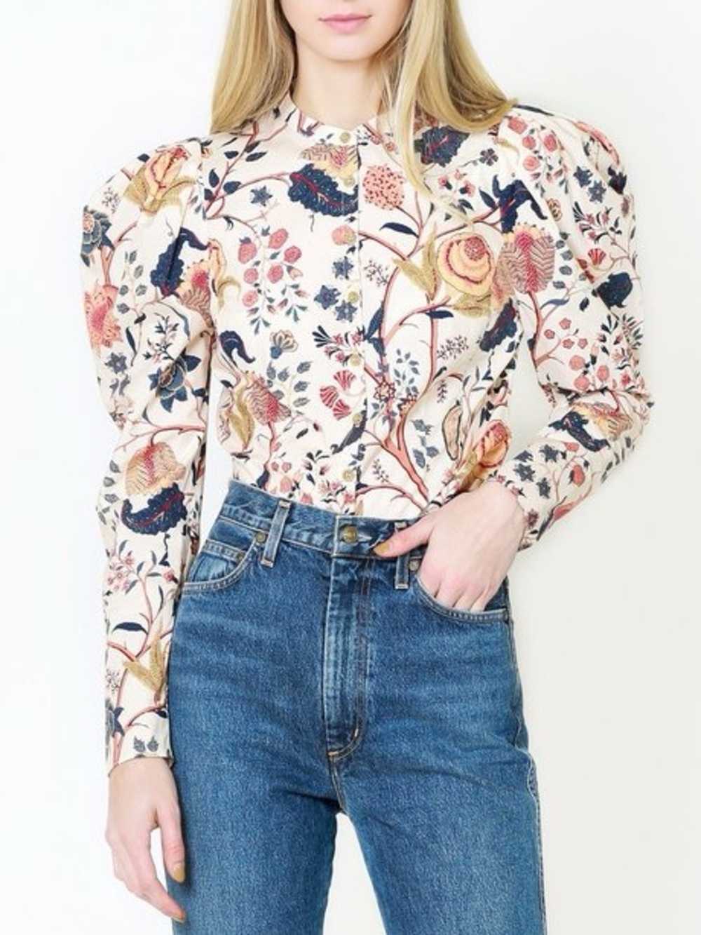 Ulla Johnson Harriet Long Sleeve Blouse Top Button Front Daisy Floral 10 $350